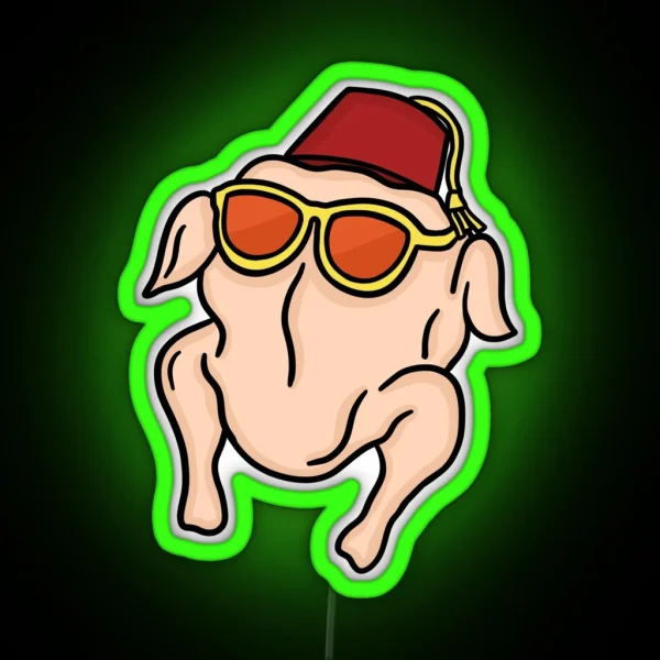 Monica Turkey Head Thanksgiving RGB Neon Sign
