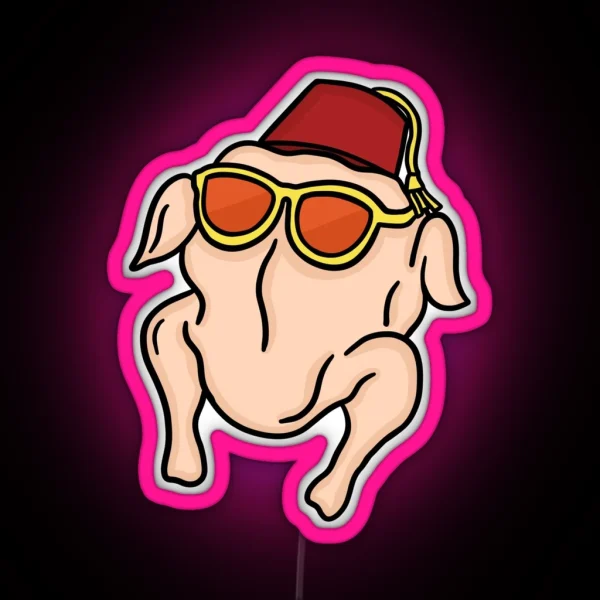 Monica Turkey Head Thanksgiving RGB Neon Sign