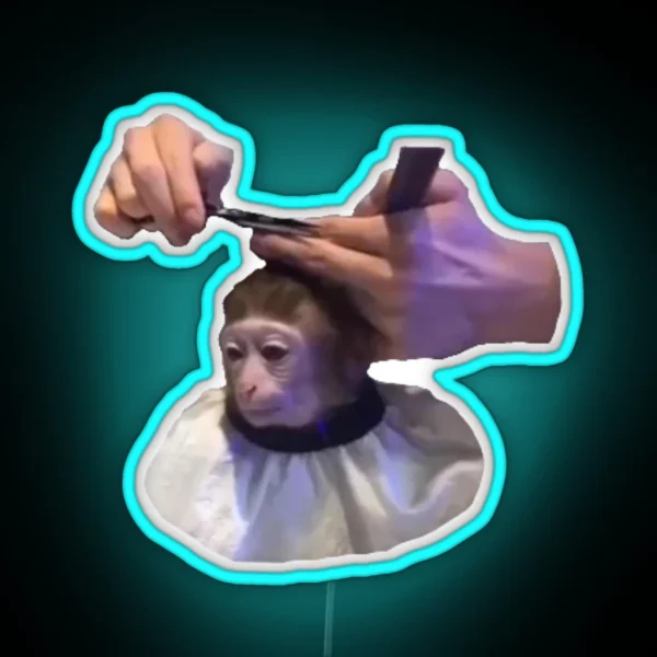 Monkey Haircut RGB Neon Sign