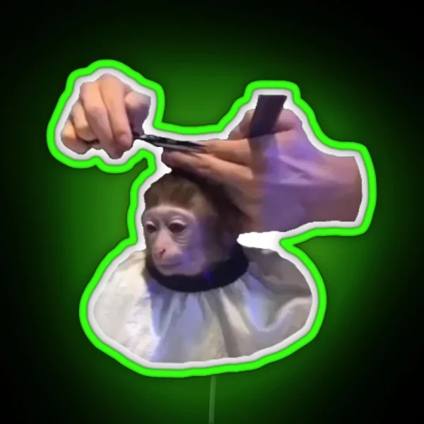 Monkey Haircut RGB Neon Sign