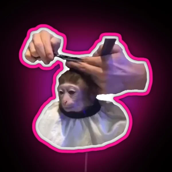 Monkey Haircut RGB Neon Sign