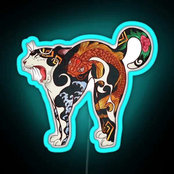 Monmon Japan Cat RGB Neon Sign