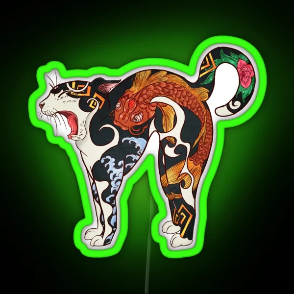 Monmon Japan Cat RGB Neon Sign