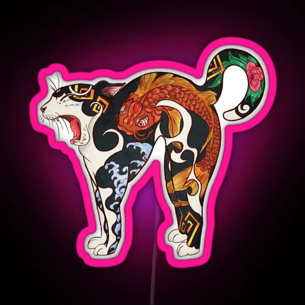 Monmon Japan Cat RGB Neon Sign