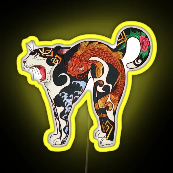 Monmon Japan Cat RGB Neon Sign