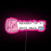 RGB illuminated sign featuring Monster Factory logo and apple sauce led.