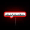 Vibrant RGB Neon Sign - Monster Factory's Warning to Your Guests