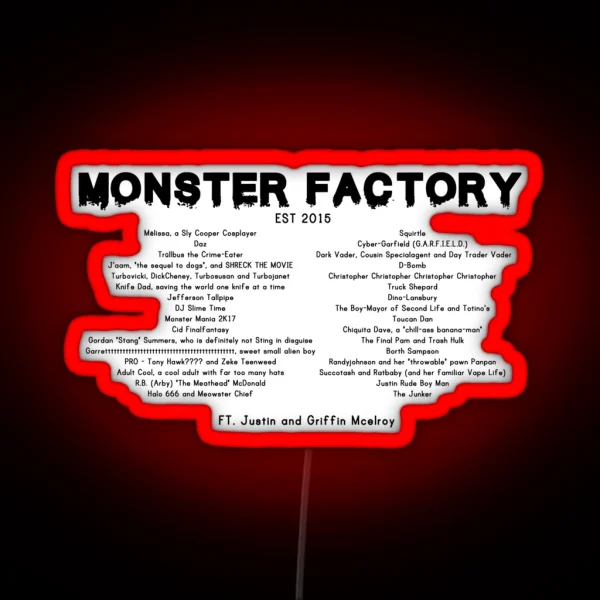 Monster Factory Sorta Concert Tee Style RGB Neon Sign