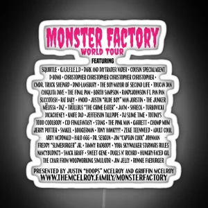 Monster Factory World Tour White RGB Neon Sign