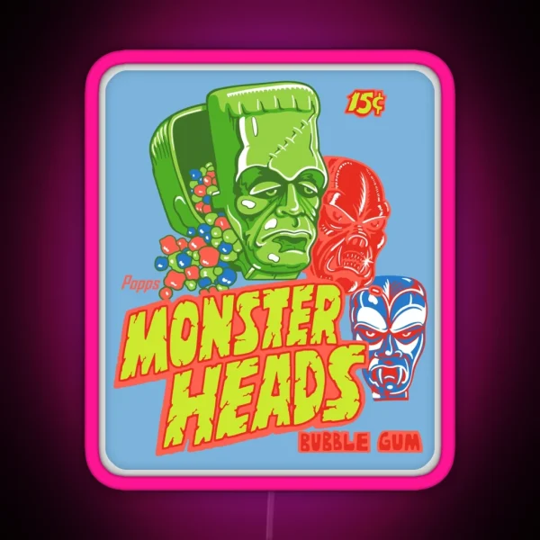 MONSTER HEADS RGB Neon Sign