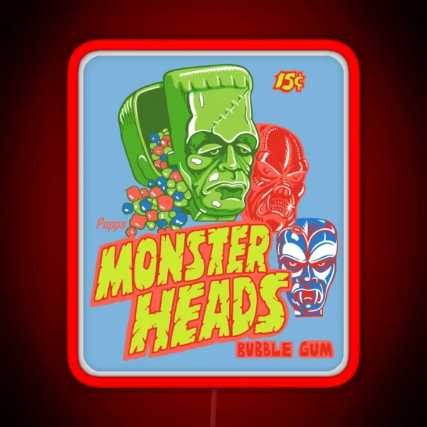 MONSTER HEADS RGB Neon Sign