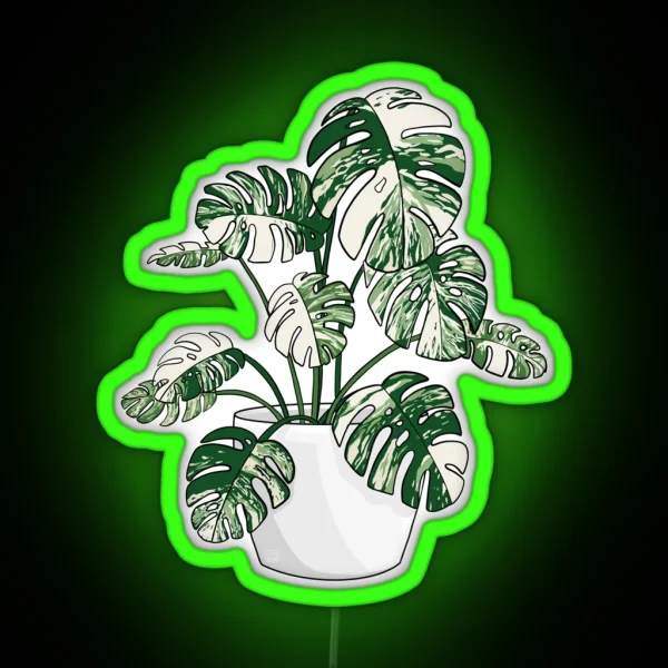 Monstera Deliciosa Variegated Plant RGB Neon Sign