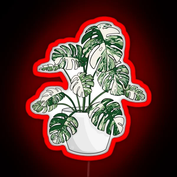 Monstera Deliciosa Variegated Plant RGB Neon Sign
