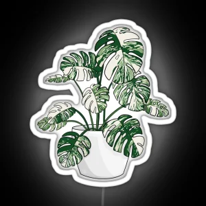 Monstera Deliciosa Variegated Plant RGB Neon Sign