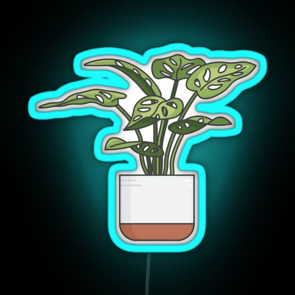 Monstera Houseplant RGB Neon Sign