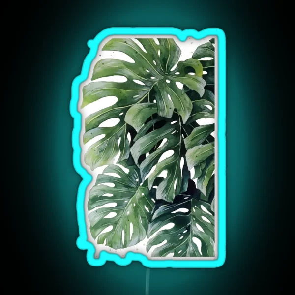 Monstera Leaves 10 RGB Neon Sign