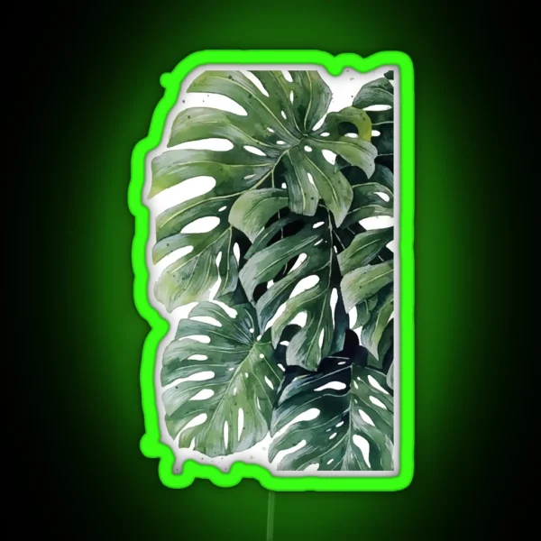 Monstera Leaves 10 RGB Neon Sign