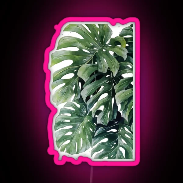 Monstera Leaves 10 RGB Neon Sign