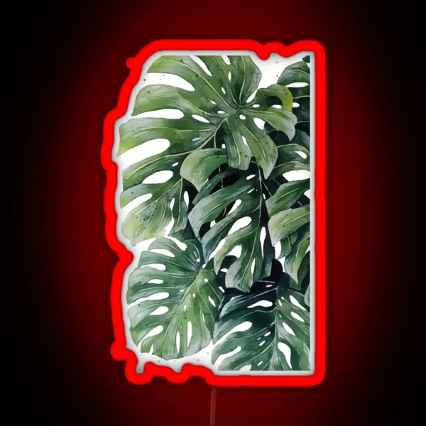 Monstera Leaves 10 RGB Neon Sign