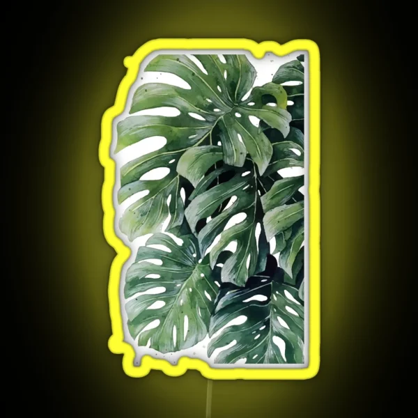 Monstera Leaves 10 RGB Neon Sign