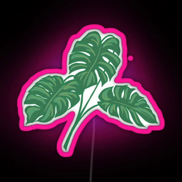 Monstera Leaves RGB Neon Sign