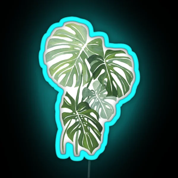 Monstera Leaves RGB Neon Sign