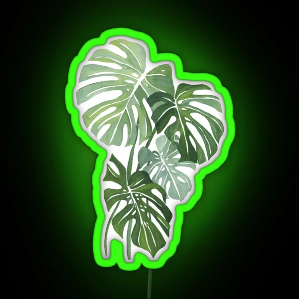 Monstera Leaves RGB Neon Sign