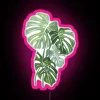 Vibrant Monstera Leaf Pattern RGB Color Changing Neon Wall Art Sign