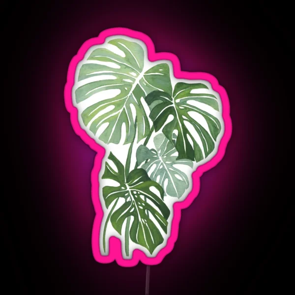 Monstera Leaves RGB Neon Sign