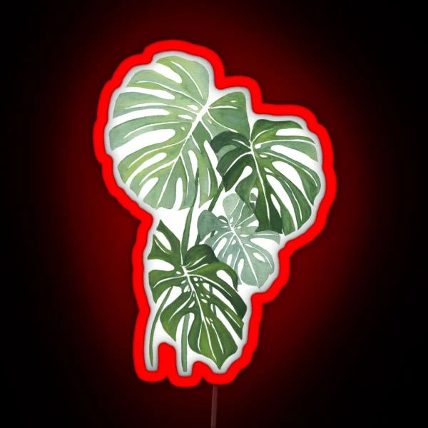 Monstera Leaves RGB Neon Sign
