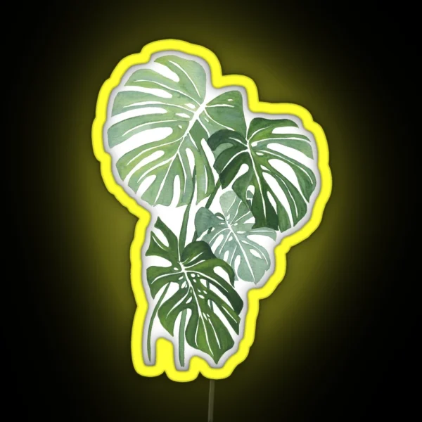 Monstera Leaves RGB Neon Sign