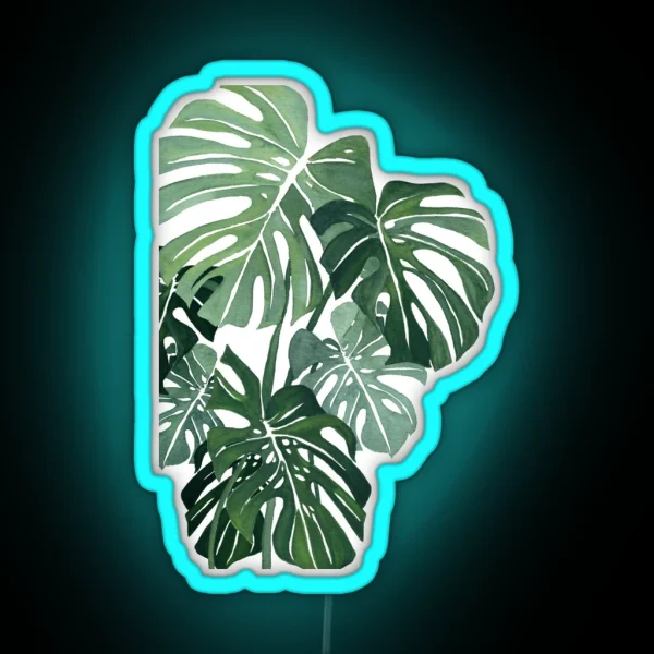 Monstera Leaves RGB Neon Sign