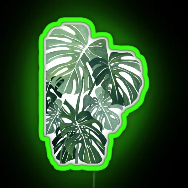 Monstera Leaves RGB Neon Sign