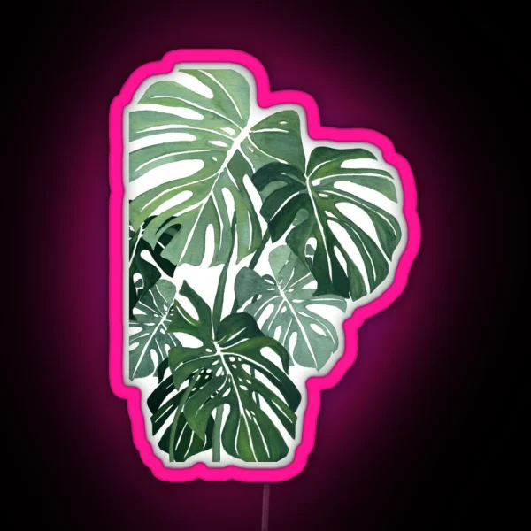 Monstera Leaves RGB Neon Sign