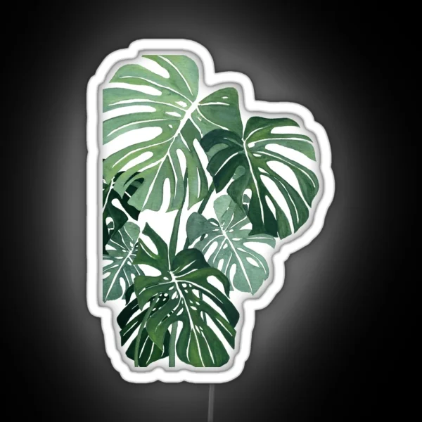 Monstera Leaves RGB Neon Sign