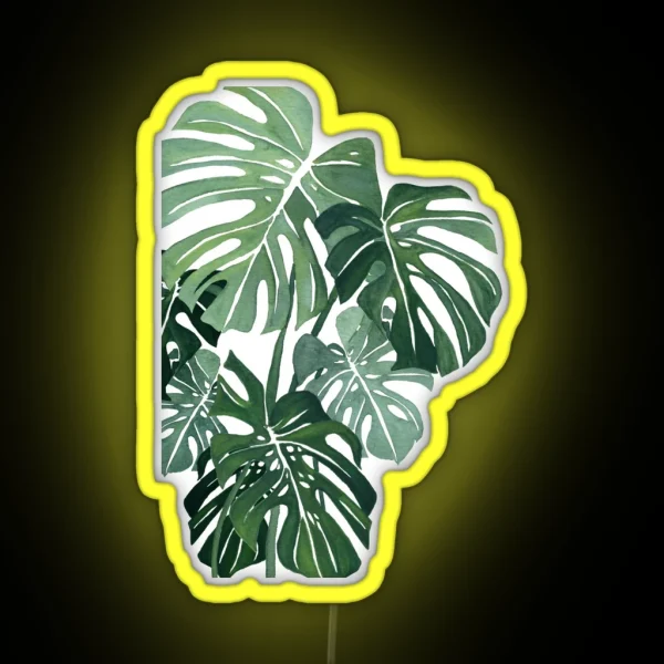 Monstera Leaves RGB Neon Sign
