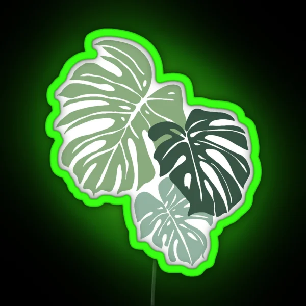 Monstera Leaves RGB Neon Sign