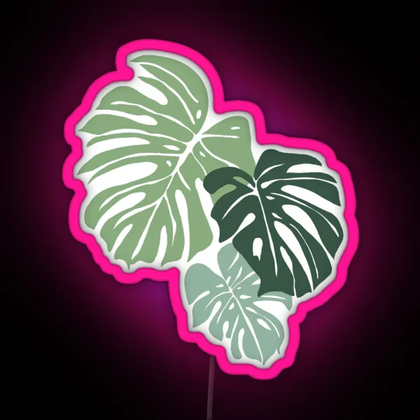 Monstera Leaves RGB Neon Sign