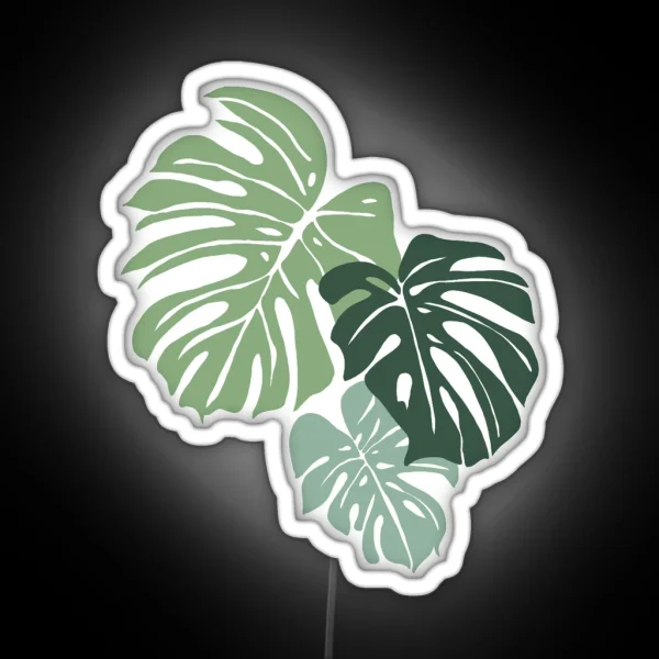 Monstera Leaves RGB Neon Sign