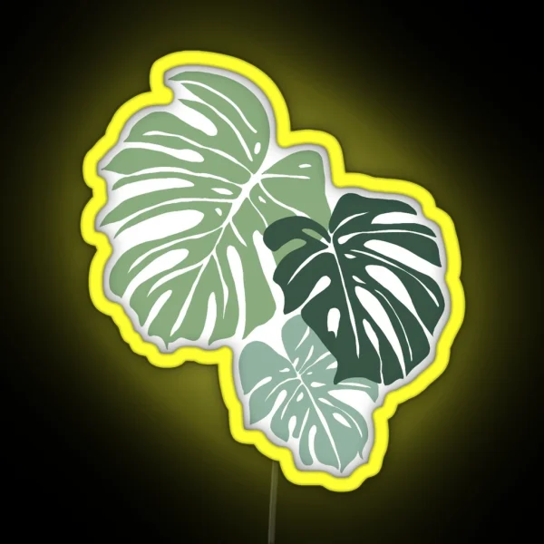 Monstera Leaves RGB Neon Sign