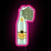 RGB Neon Sign with Tropical Vibes, Monstera Leaf Design