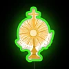 Eye-catching Neon Monstrance Wall Decoration with Love and Adoration Glowing