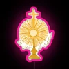 Customizable RGB Neon Sign with Adorable Monstrance Design and Meaningful Quotes