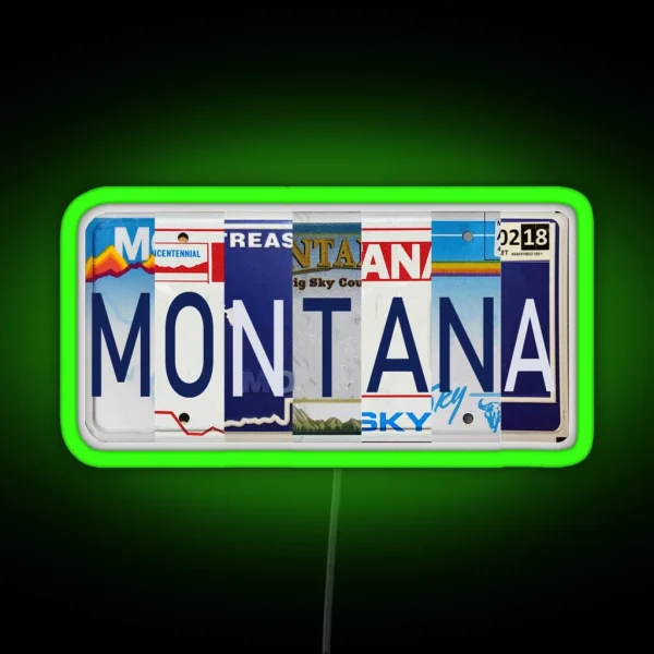 Montana License Plates RGB Neon Sign