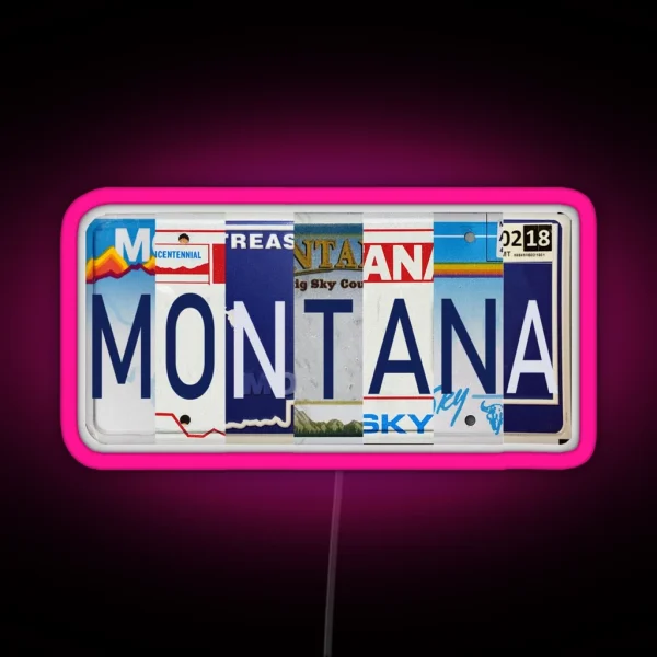 Montana License Plates RGB Neon Sign