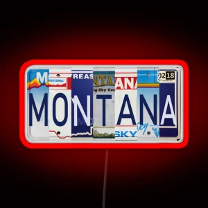 Montana License Plates RGB Neon Sign