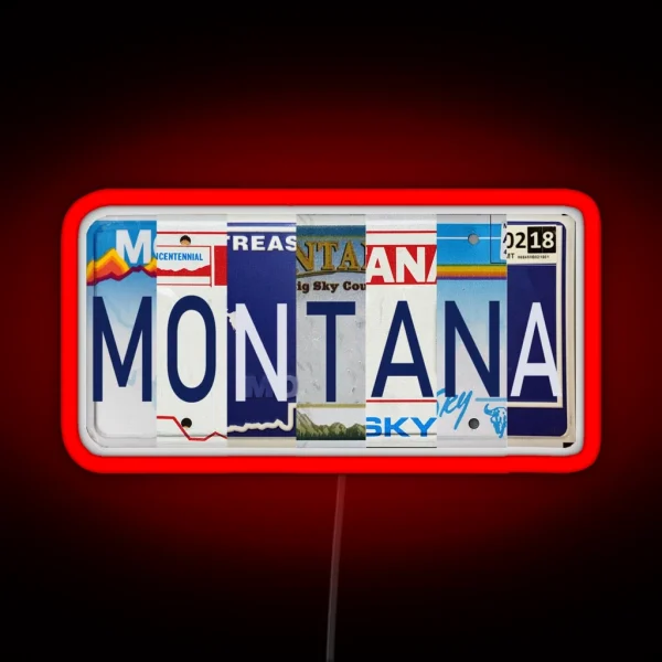 Montana License Plates RGB Neon Sign