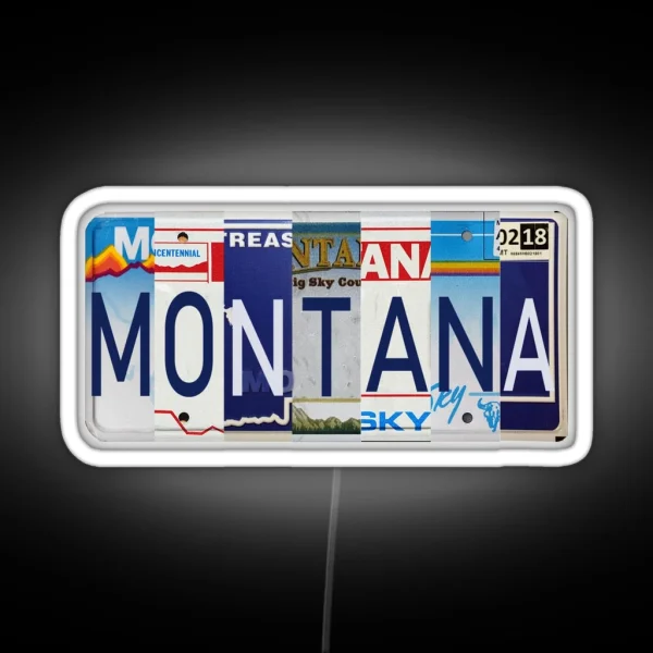 Montana License Plates RGB Neon Sign