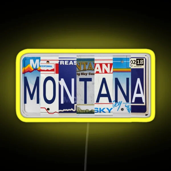 Montana License Plates RGB Neon Sign