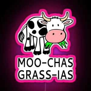 Moo Chas Grass Ias Muchas Gracias RGB Neon Sign